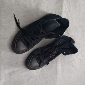 Converse all black high tops